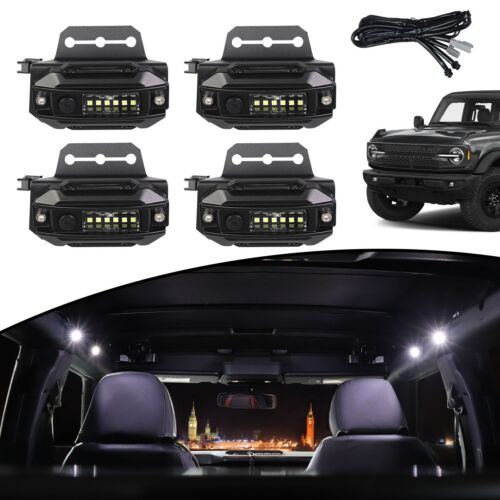 4PCS Interior LED Dome Light Kit w/ Harness FOR Ford Bronco 2021 2022 2023+ - Picture 2 of 11
