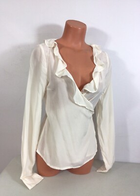Line + Dot Wrap Blouse Womens XS New