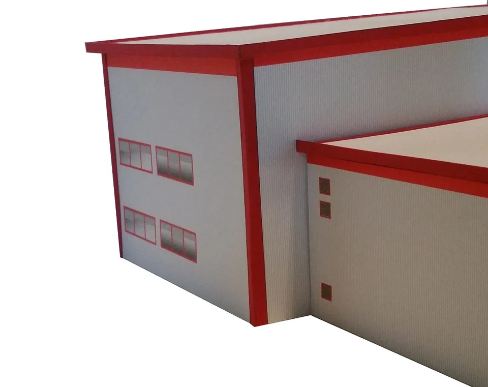 Feuerwehrhaus Feuerwache mit Schlauchturm HO 1:87 Kartonmodellbausatz - Bild 3 von 4