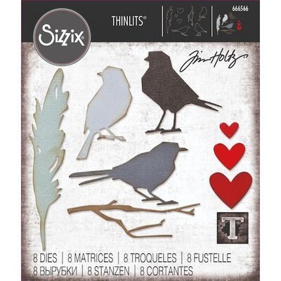 Sizzix Thinlits Stanzenset 8-teilig - Vault Lovebirds by Tim Holtz 666566