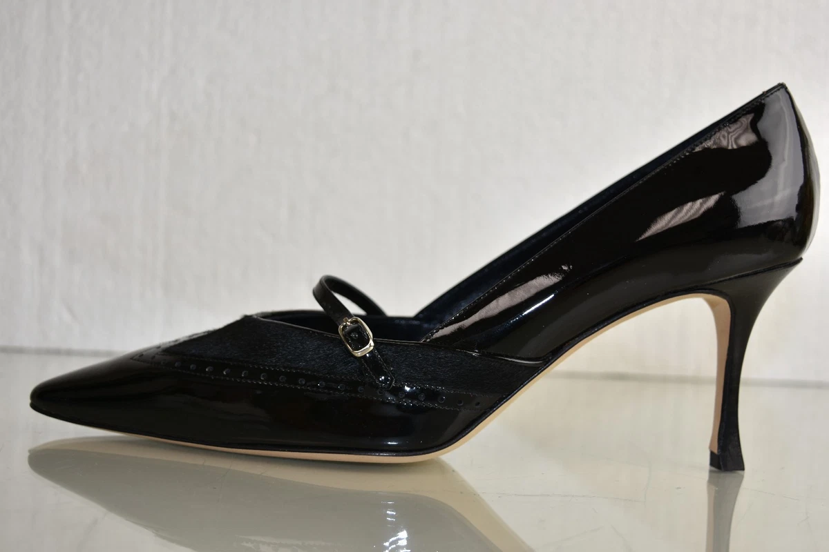 Manolo blahnik patent leather mary sale jane black