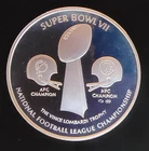1973 NFL Superbowl VII Dolphins Redskins-999 Silver Almost 2 Oz (60 Gram) Round