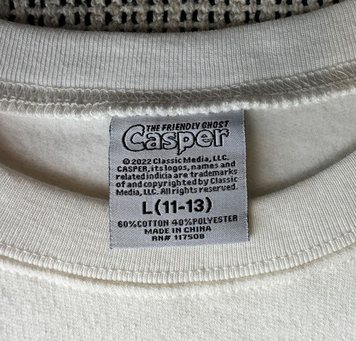 NWT Casper The Friendly Ghost Believing Large(11-13) Crewneck Sweatshirt - Picture 14 of 16
