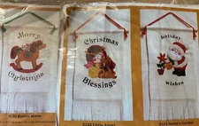 CREATIVE CIRCLE 3 HOBBIE HORSE, LITTLE ANGEL, SANTA'S GARDEN EMBROIDERY KITS