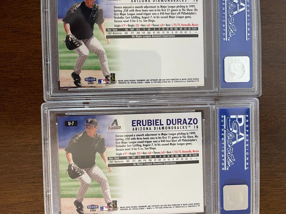 Erubiel Durazo Fleer Actualización 1999 Lote de 2 PSA 9 Foto 4 de 4