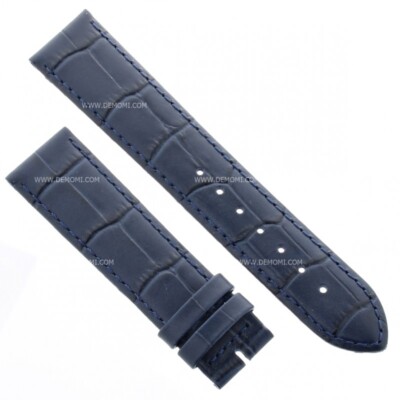 Longines Watch Strap Print Alligator Blue 20/18 MM Blue Calfskin Strap 