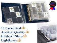 Lot of 20 Clear Certified Graded Coin Slab Album Pages PCGS NGC Lighthouse ENCAP