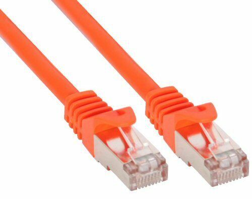 Cable de conexión InLine Cat 5e SF/UTP RJ 45 - Conector blindaje de película naranja 0,3 m - Imagen 1 de 2