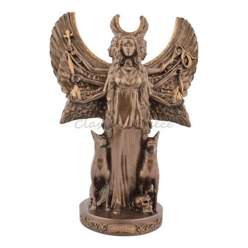 Statue Ancient Greek Goddess Hecate Metal Plating Finish 4.92"- 12.5 cm