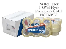 24 Rolls Premium Clear Packing  Sealing Tape 1.88"x110 Yds HOTMELT free shipping