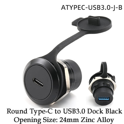 D-Type Data module Socket Round With Cover Dustproof, waterproof Black/Silver - Picture 27 of 32