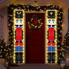 Nutcracker Christmas Decorations Nutcrackers Banners Porch With Led String Light