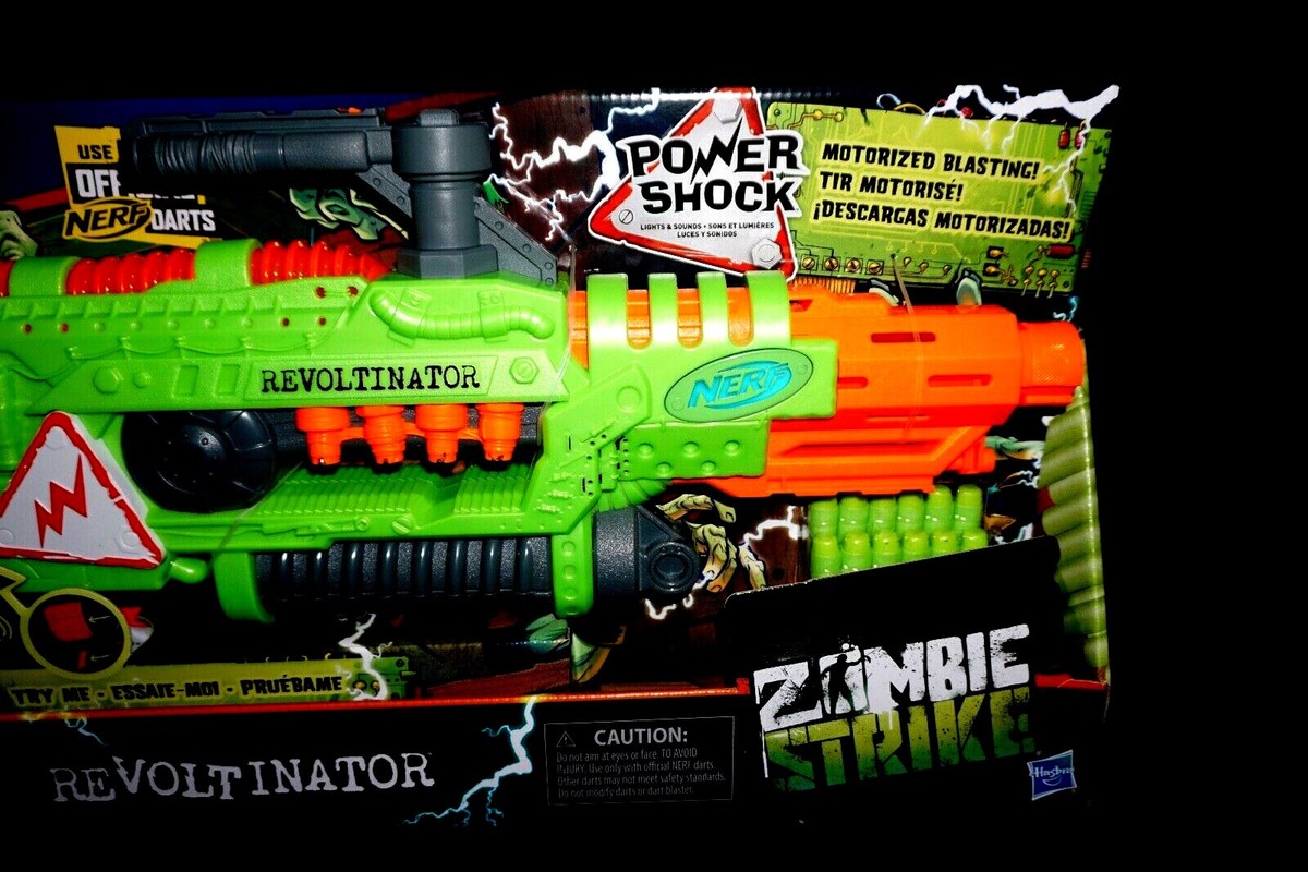 NERF ZOMBIE STRIKE REVOLTINATEOR MOTORIZED LIGHTS SOUNDS TOY GUN