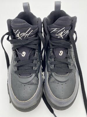 Nike Air Jordan FLIGHT Retro Black/Grey 2014 654975-005 YOUTH Size 4Y 