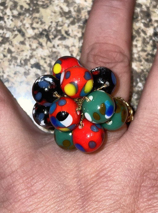 Multicolor Bright Bead Stretch Ring!!! - image 1