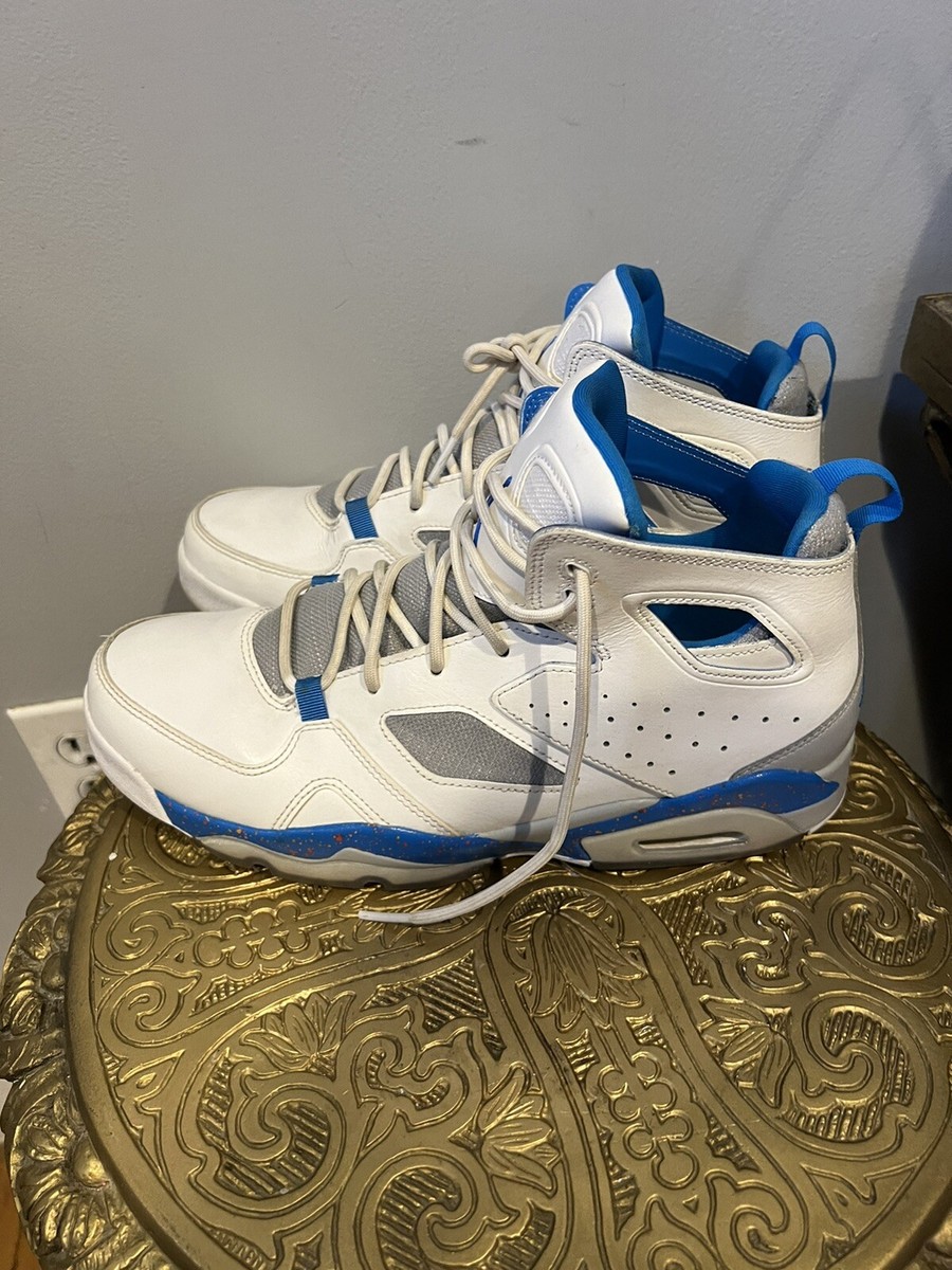 Mens Jordan 91 Fight Club Sneakers Sz 9.5 White Blue Gray | eBay display picture 1