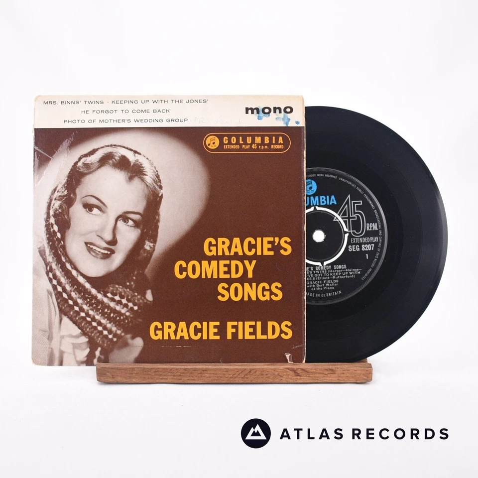 Gracie Fields - Gracie's Comedy Songs - 7" EP Vinyl Record - VG+/VG+ Foto 2 de 4