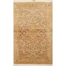 2'7" x 4'4" Hand Knotted 100% Wool PakPersian 250 KPSI Oriental Area Rug Tan