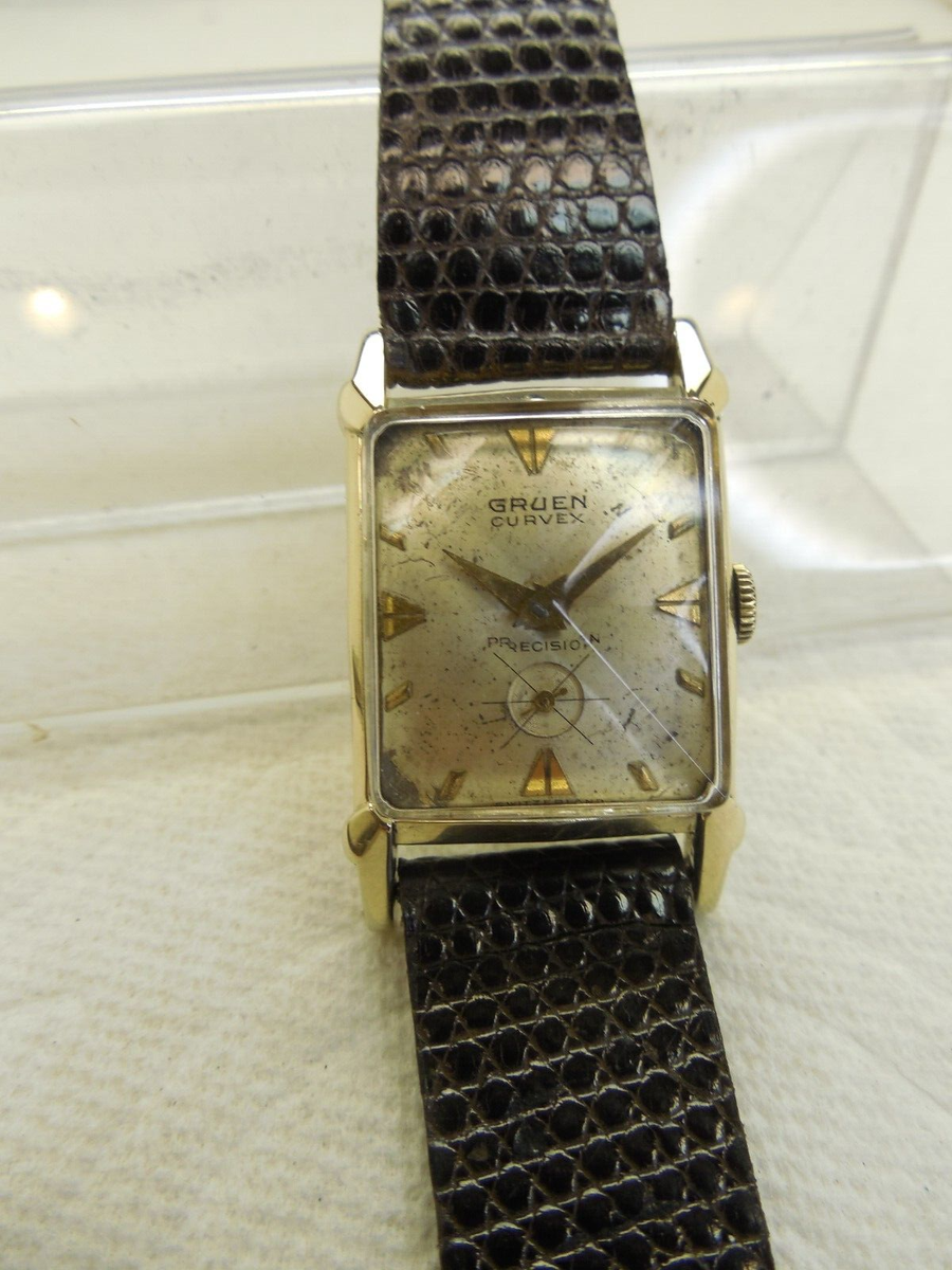 VINTAGE,GRUEN,PRECISION CURVEX,17 JEWEL MANUAL WIND WATCH,10KGF