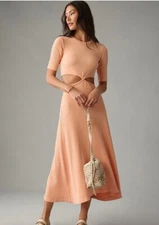 NEW Citizens of Humanity Nicola Dress in Papaya Size Sm COH Anthropologie 