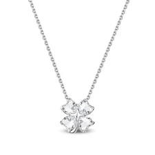 KUNSIR 925 Sterling Silver Leaf Clover Bead Necklace For Women Lucky Pendant USA