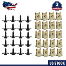 Metal Car Screw Body Fender Bumper Retainer U Nut Clips Gasket Fastener 40Pcs