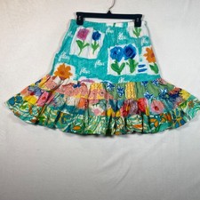 Jams World Dreamcicle Fleur Floral Print Skirt Size M Rayon Made in Hawaii Boho