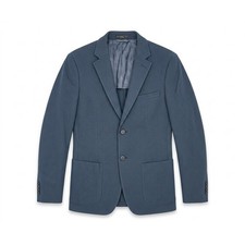 John Varvatos USA Mens Blue Textured Cotton Blend Blazer Sport Coat 36S 01197