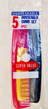 Vintage Unbreakable Comb Set - 5-Pack Multicolored - Super Value