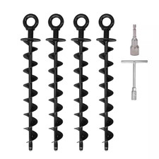 15 In. Heavy Duty Spiral Trampoline Anchor Stake Kit Ground Anchors for Garden S