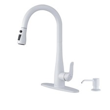 Kitchen Faucet with Soap Dispenser and Pull Down Sprayer - Stainless Steel Si