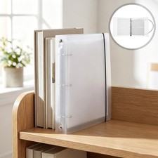 Transparent Reusable Index Card Binder with Plastic Sleeves for Recipe and Study