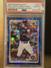 2020 BOWMAN DRAFT SAPPHIRE EDITION #BD72 PETE CROW ARMSTRONG PSA 10!!!