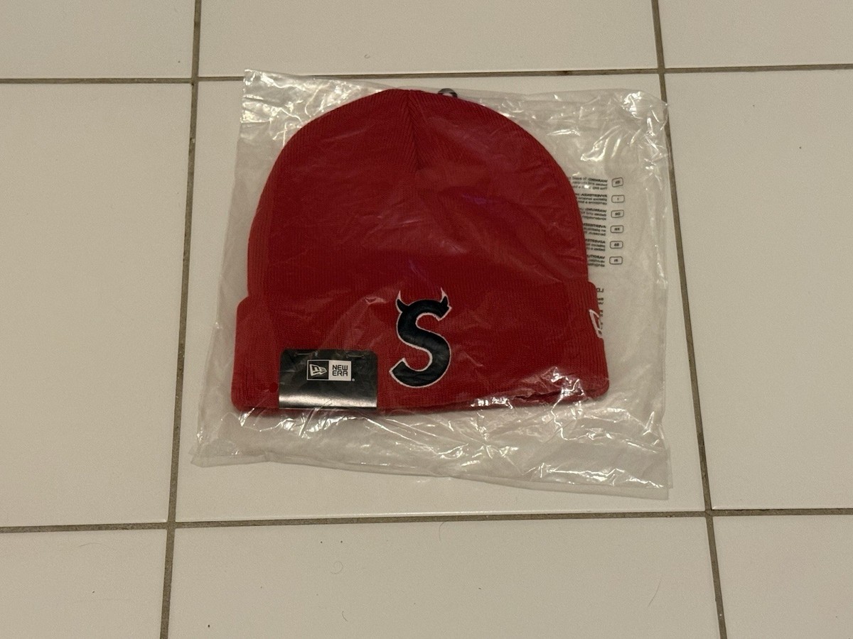 Supreme New Era Devil S Logo Beanie 'Red' SS26 Brand New | eBay