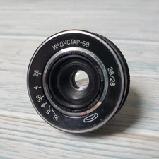 INDUSTAR-69 M39 28mm f/2.8 Wide Angle Pancake (lens for Chaika).