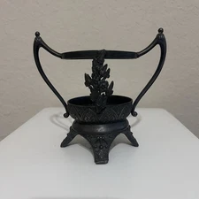 Vintage Pickle Castor Or Brides Basket Frame Ornate Metal Jar Footed Holder