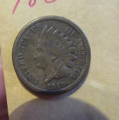 1860 Indian Head Penny Cent VF - XF Free Shipping