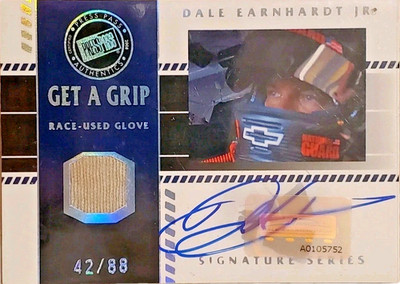Dale Earnhardt Jr **Signed** Get A Grip + Glove Swatch Spellbound Cards LOT