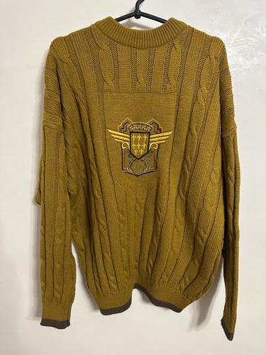 Armani Collezioni, Rare Vintage 90s Giorgio Armani Le Collezioni Wool Sweater Gold color size M