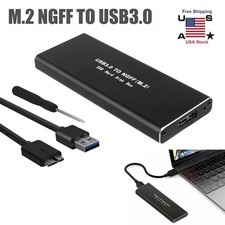 USB 3.0 M.2 SSD Enclosure Aluminum Heat Dissipation Fit B Key 2230/2242/2260 New