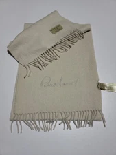 Burberry super classic finest cashmere scarf - Burberry embroiderd ivory scarf