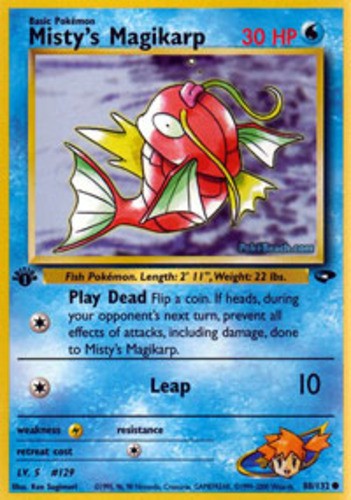 NM-Mint Misty's Magikarp - 88/132 - Common - 1st Edition Pokemon Gym Challenge