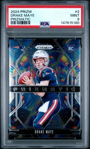 2024 Panini Prizm Drake Maye Prizmatic RC Rookie #2 Patriots PSA 9 NE Patriots