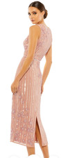 Mac Duggal 70260 Dress (Rose Pink, Tea-Length, Sleeveless, Crystal Sequins)