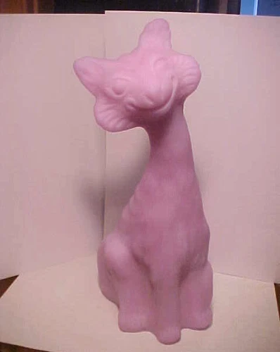 11" LILAC SATIN Fenton Art Glass UNDECORATED  Alley Cat Figurine w/ Sticker Tag
