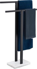 Bathroom Towel Ras 2-Tier Standing Towel Bars with Marble Base,