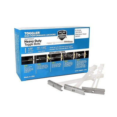 TOGGLER SNAPTOGGLE BAS Toggle Anchor, 304 Stainless Steel Channel, Made in US...