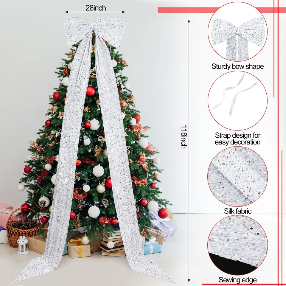 Arco grande decoración 118x28 pulgadas Navidad terciopelo lentejuelas arco para fondo de pared extra... Foto 2 de 4