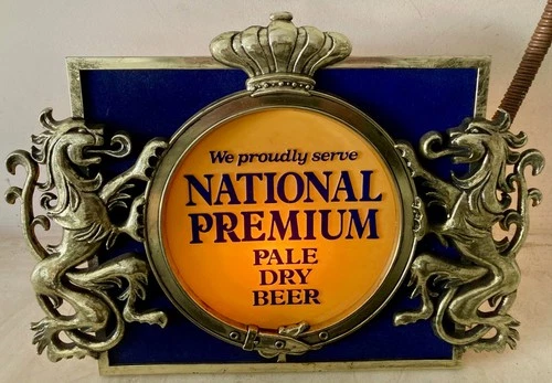 Vintage National Premium Pale Dry Beer Lighted Electric Sign Baltimore MD