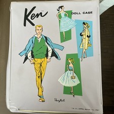 Ken Doll  Barbie Pony Tail Carry Case Wardrobe Lavender Vintage 1961 Mattel 13"